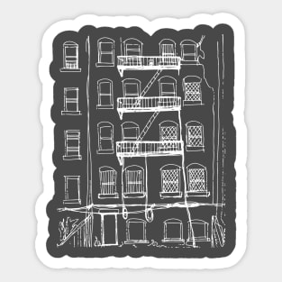 Brooklyn Alley (white ink) Sticker